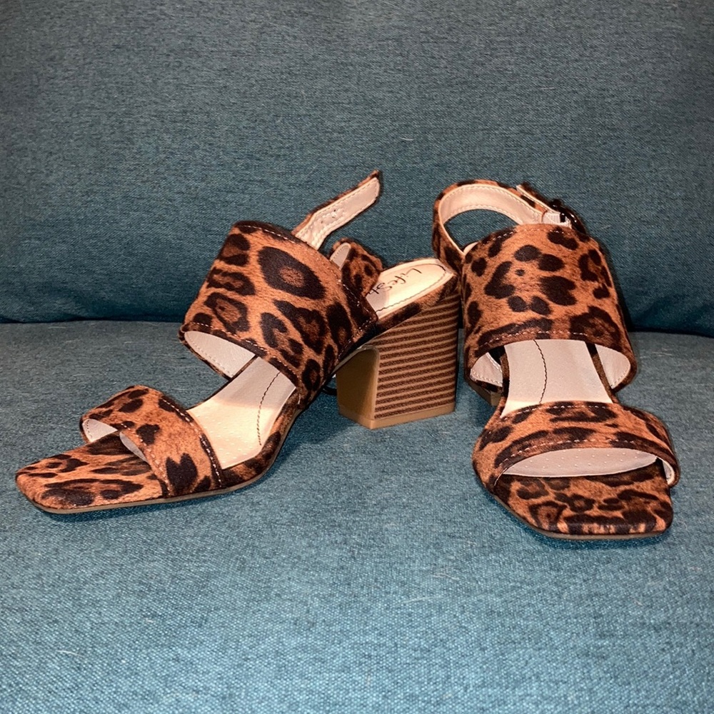 Leopard Print 3” Chunky Strapped Heel